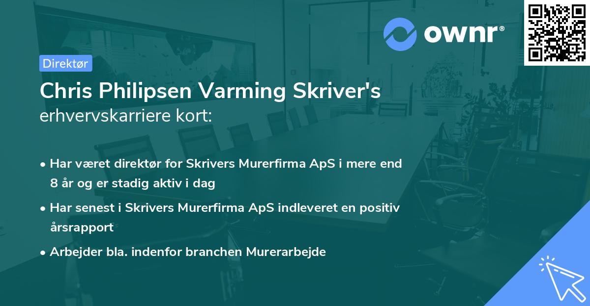Chris Philipsen Varming Skriver's erhvervskarriere kort