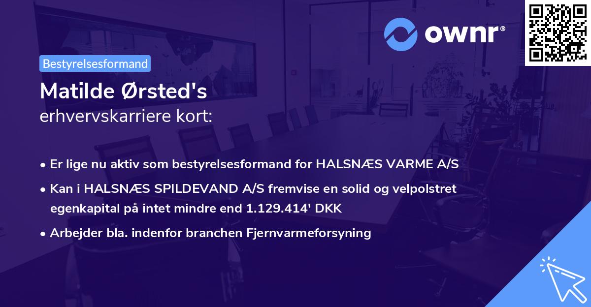 Matilde Ørsted's erhvervskarriere kort