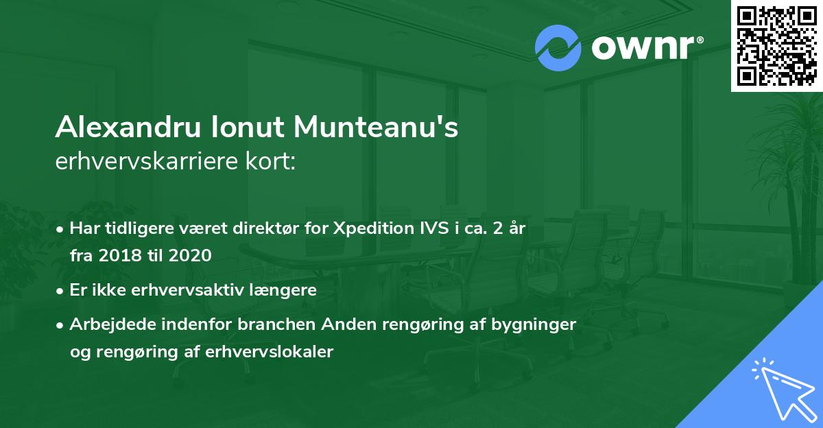 Alexandru Ionut Munteanu's erhvervskarriere kort