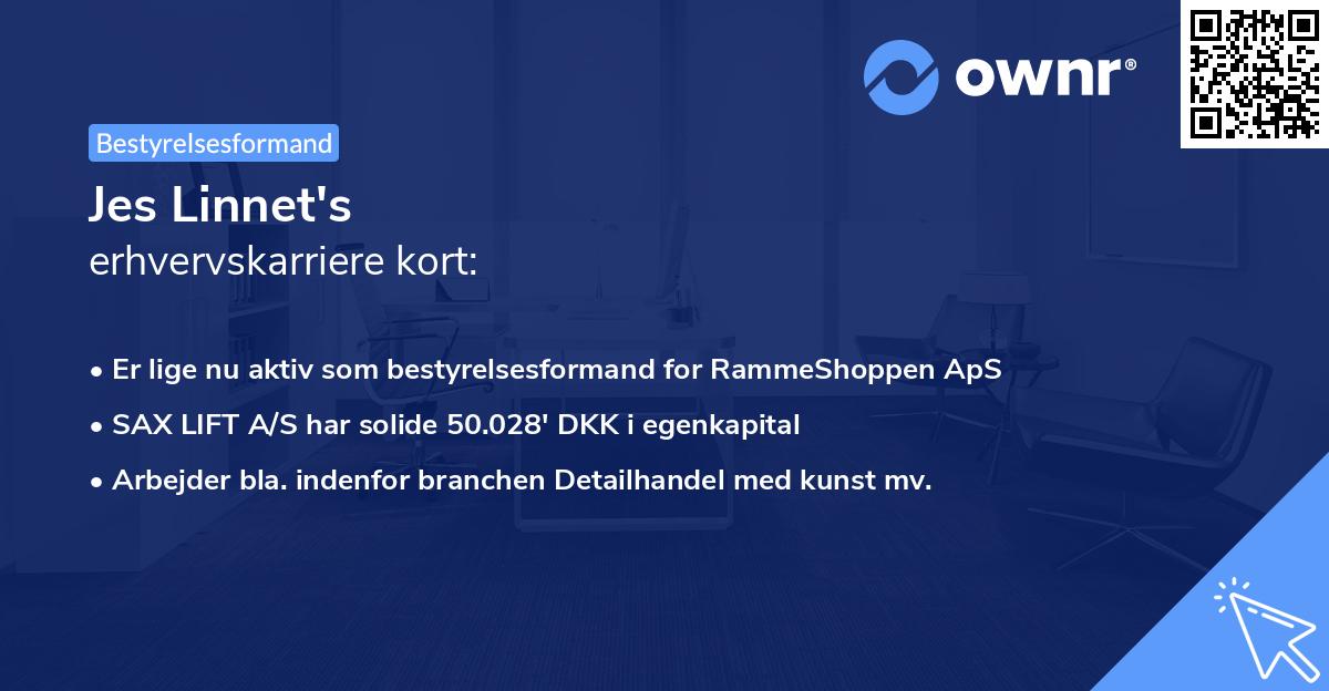 Jes Linnet's erhvervskarriere kort