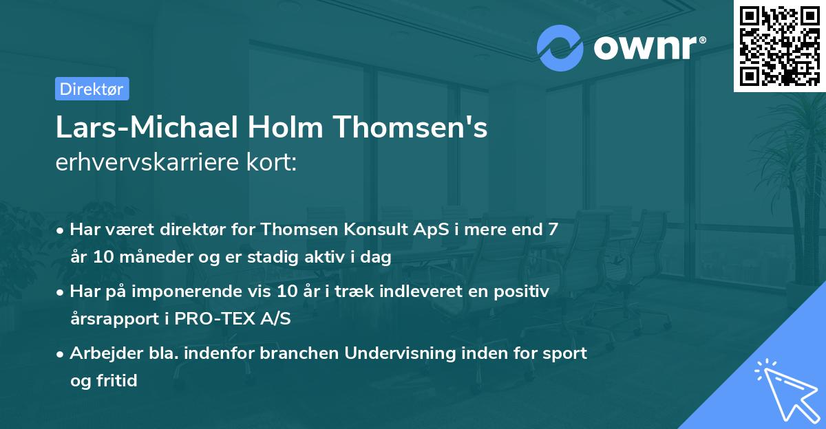 Lars-Michael Holm Thomsen's erhvervskarriere kort