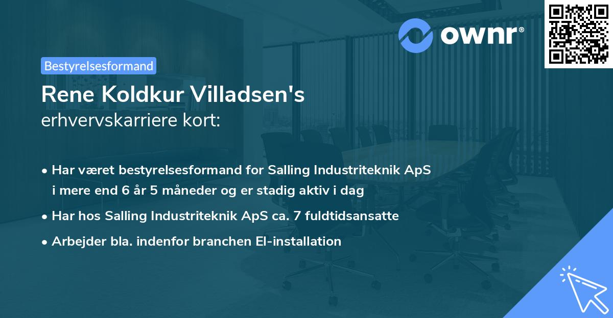Rene Koldkur Villadsen's erhvervskarriere kort