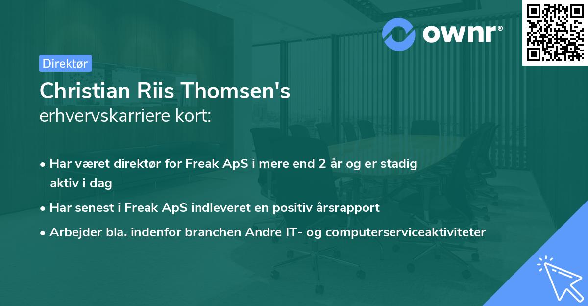 Christian Riis Thomsen's erhvervskarriere kort