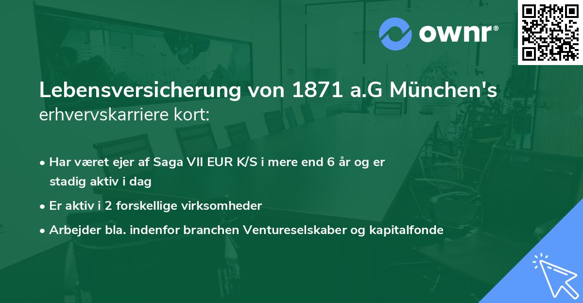 Lebensversicherung von 1871 a.G München's erhvervskarriere kort