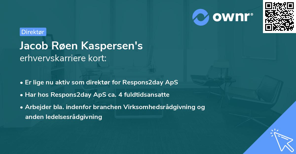 Jacob Røen Kaspersen's erhvervskarriere kort