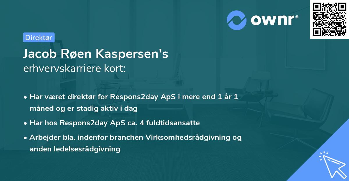 Jacob Røen Kaspersen's erhvervskarriere kort