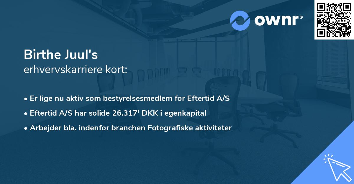 Birthe Juul's erhvervskarriere kort