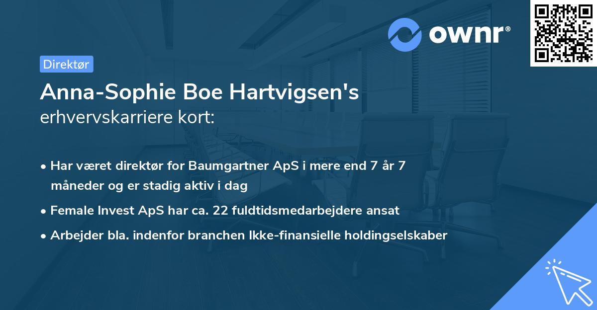 Anna-Sophie Boe Hartvigsen's erhvervskarriere kort