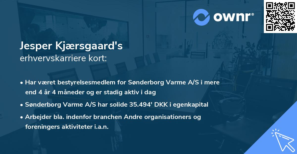 Jesper Kjærsgaard's erhvervskarriere kort