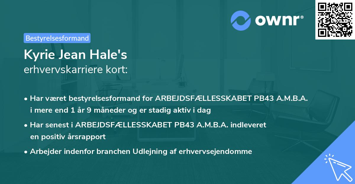 Kyrie Jean Hale's erhvervskarriere kort