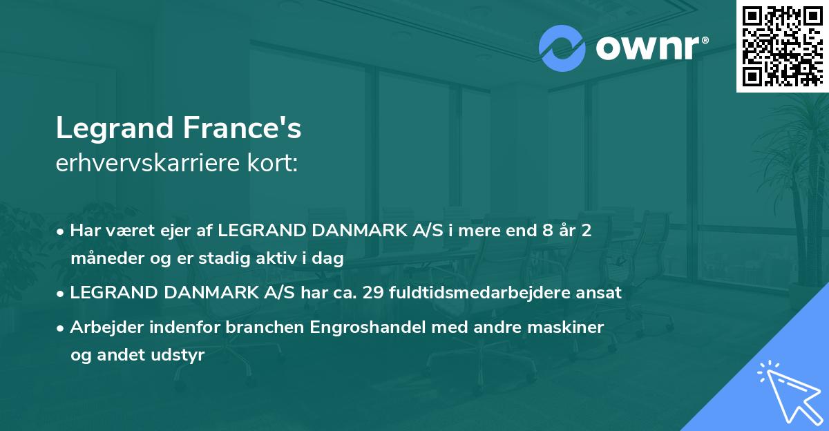 Legrand France's erhvervskarriere kort