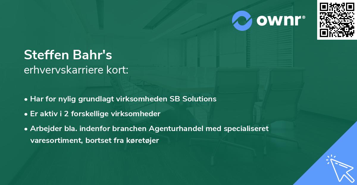 Steffen Bahr's erhvervskarriere kort