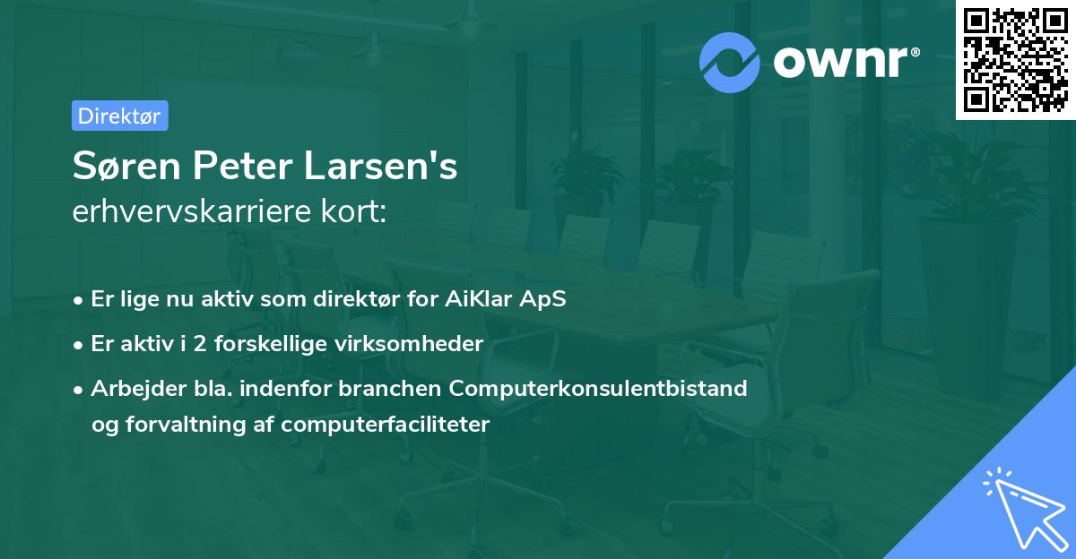 Søren Peter Larsen's erhvervskarriere kort