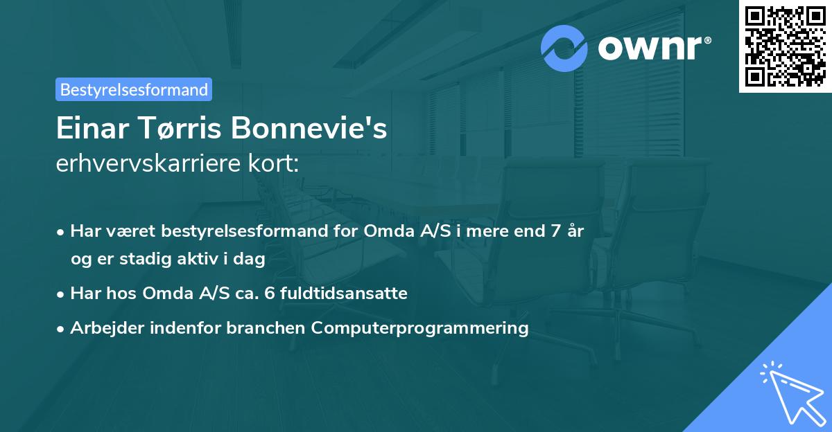 Einar Tørris Bonnevie's erhvervskarriere kort