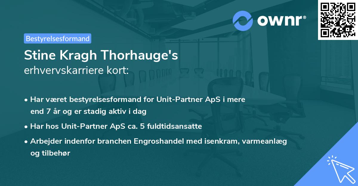 Stine Kragh Thorhauge's erhvervskarriere kort