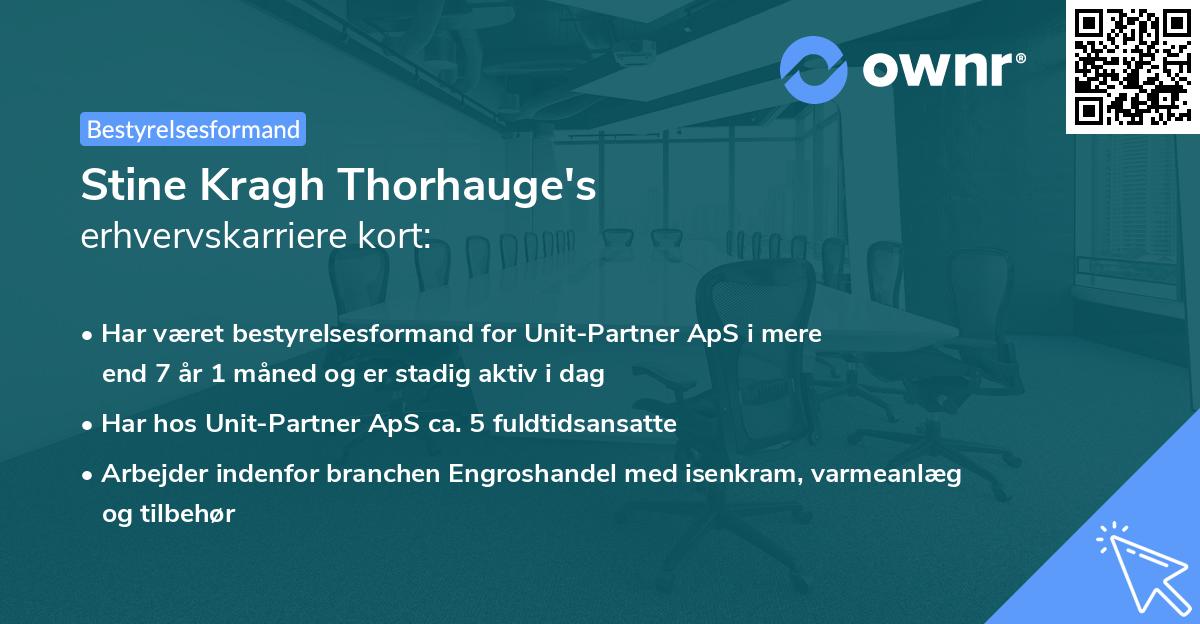 Stine Kragh Thorhauge's erhvervskarriere kort