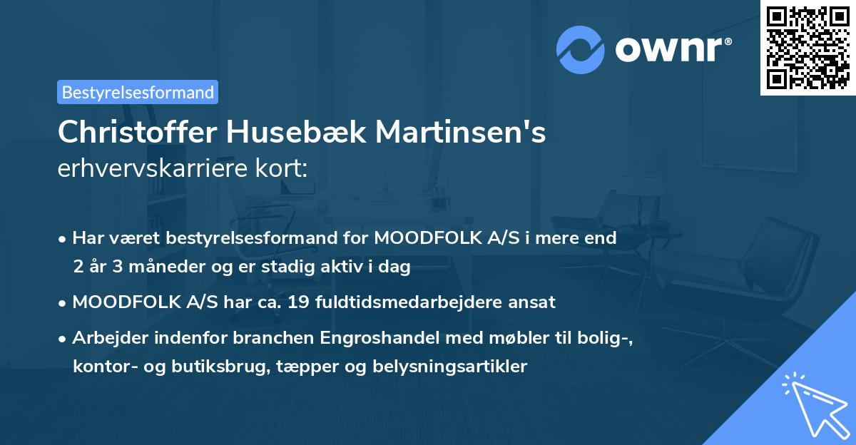 Christoffer Husebæk Martinsen's erhvervskarriere kort