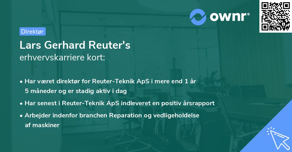 Lars Gerhard Reuter's erhvervskarriere kort