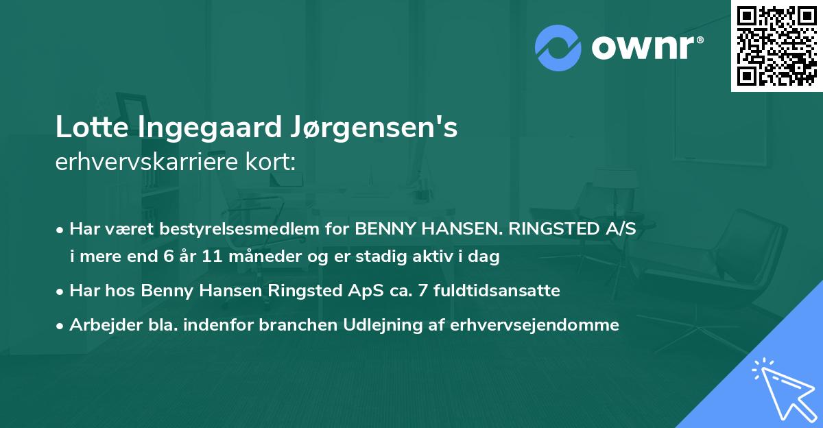 Lotte Ingegaard Jørgensen's erhvervskarriere kort
