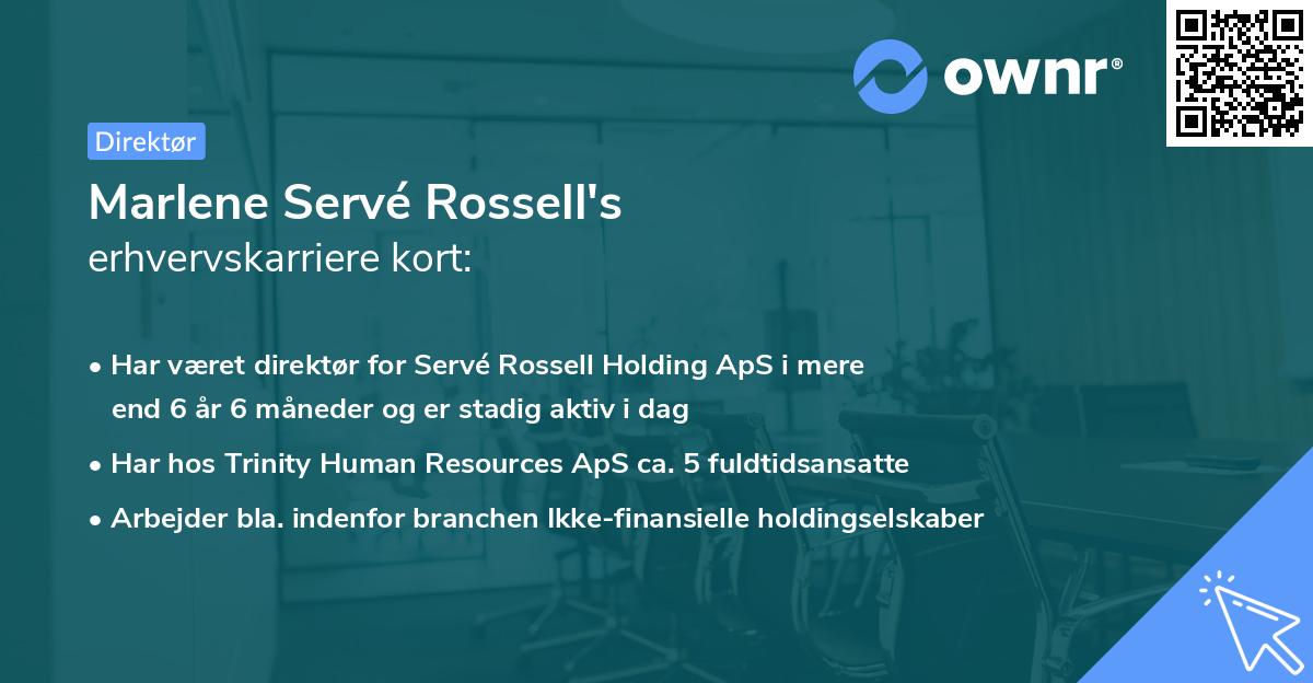 Marlene Servé Rossell's erhvervskarriere kort