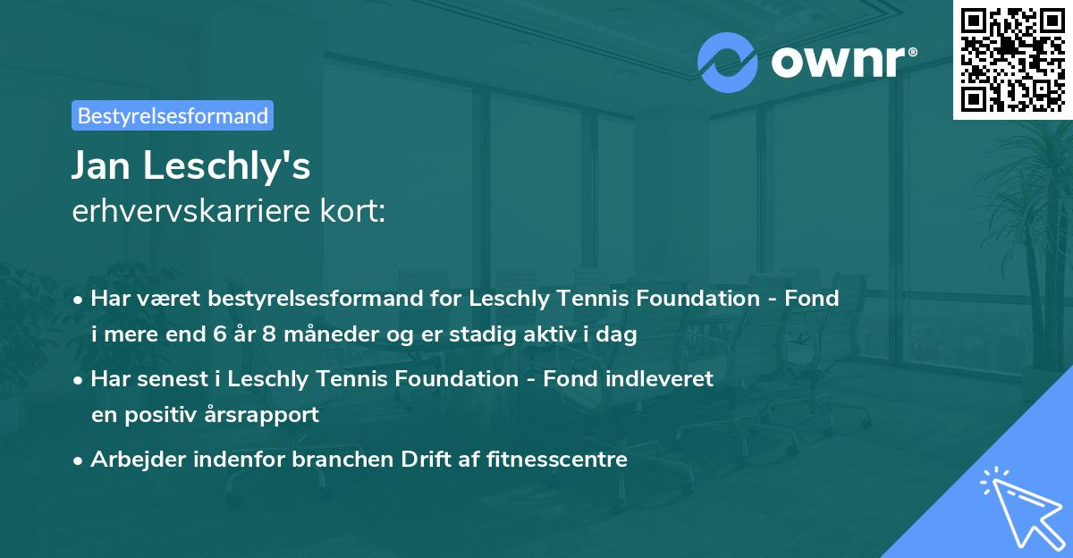 Jan Leschly's erhvervskarriere kort