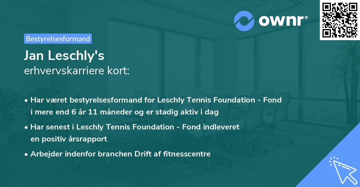 Jan Leschly's erhvervskarriere kort