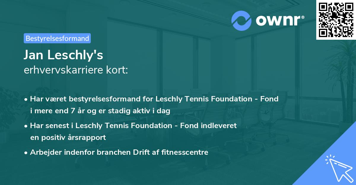 Jan Leschly's erhvervskarriere kort