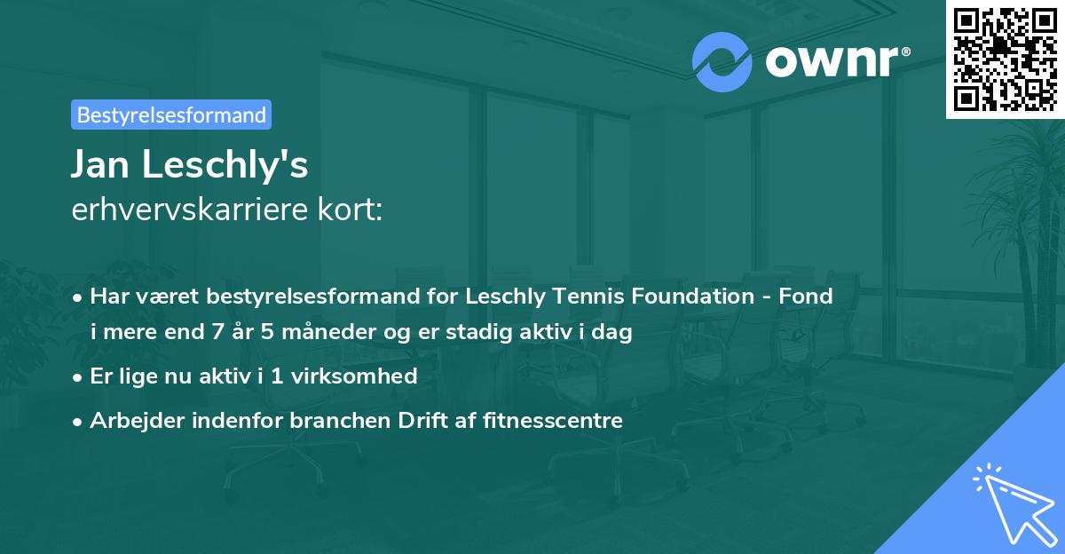 Jan Leschly's erhvervskarriere kort