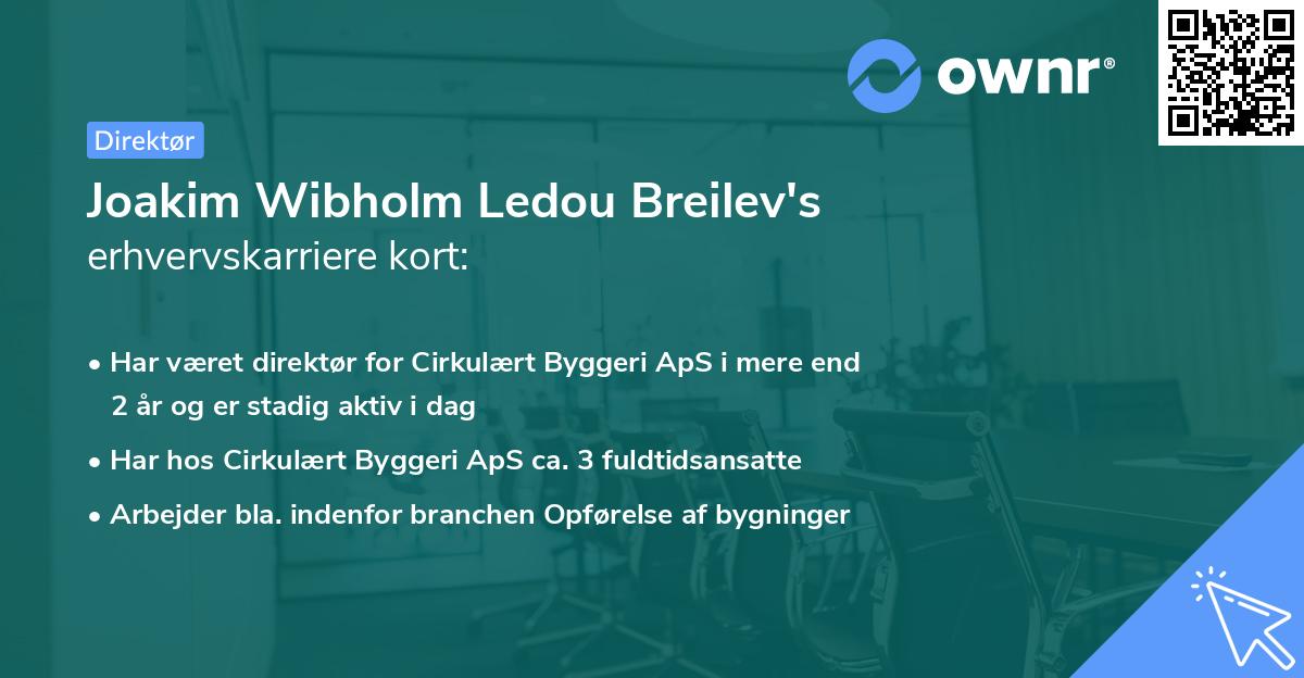 Joakim Wibholm Ledou Breilev's erhvervskarriere kort