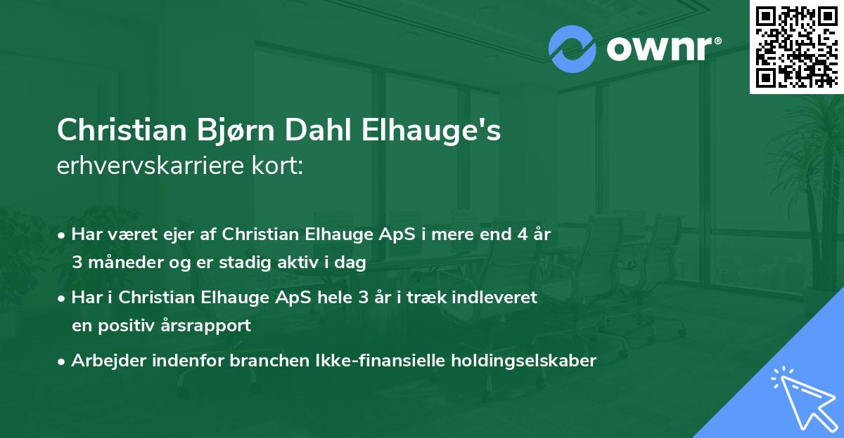 Christian Bjørn Dahl Elhauge's erhvervskarriere kort