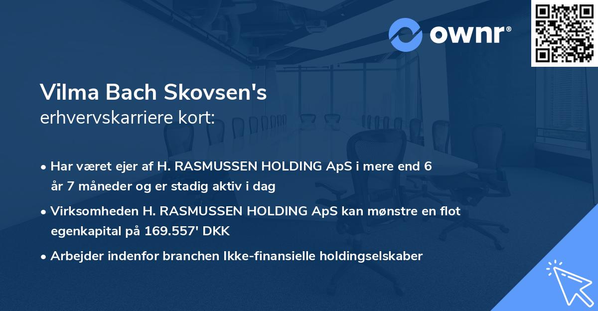 Vilma Bach Skovsen's erhvervskarriere kort