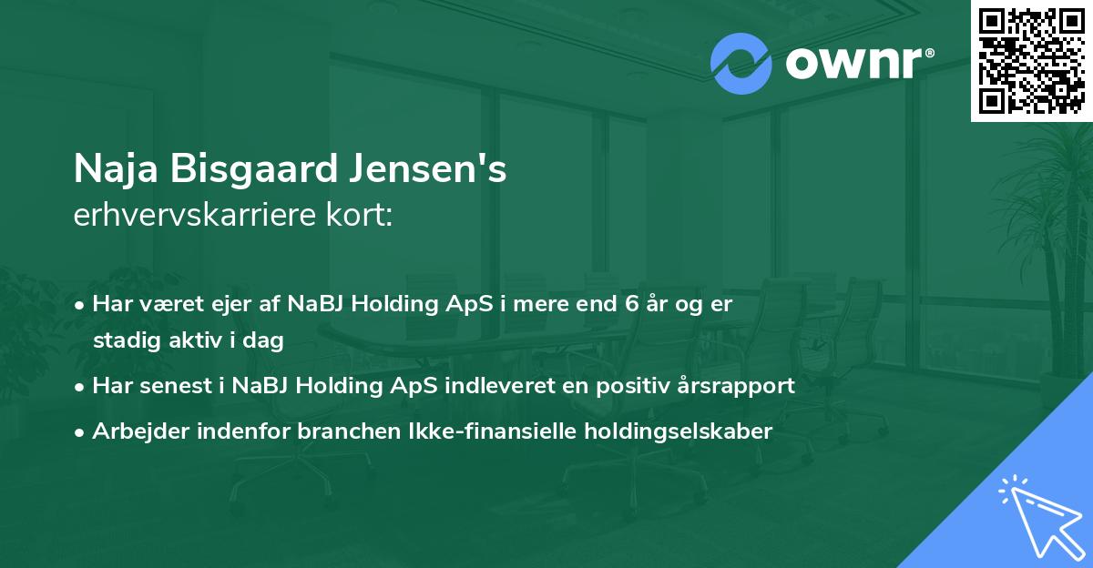 Naja Bisgaard Jensen's erhvervskarriere kort