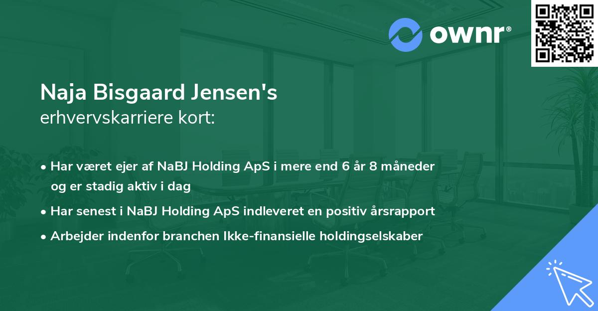 Naja Bisgaard Jensen's erhvervskarriere kort