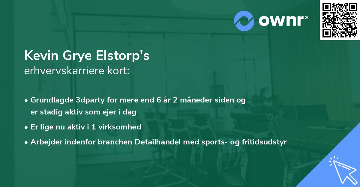 Kevin Grye Elstorp's erhvervskarriere kort