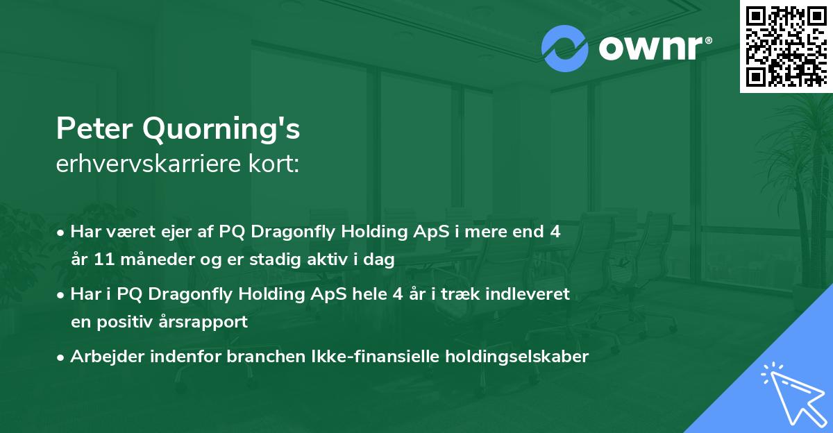 Peter Quorning's erhvervskarriere kort