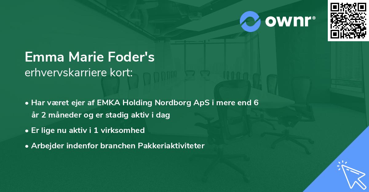 Emma Marie Foder's erhvervskarriere kort