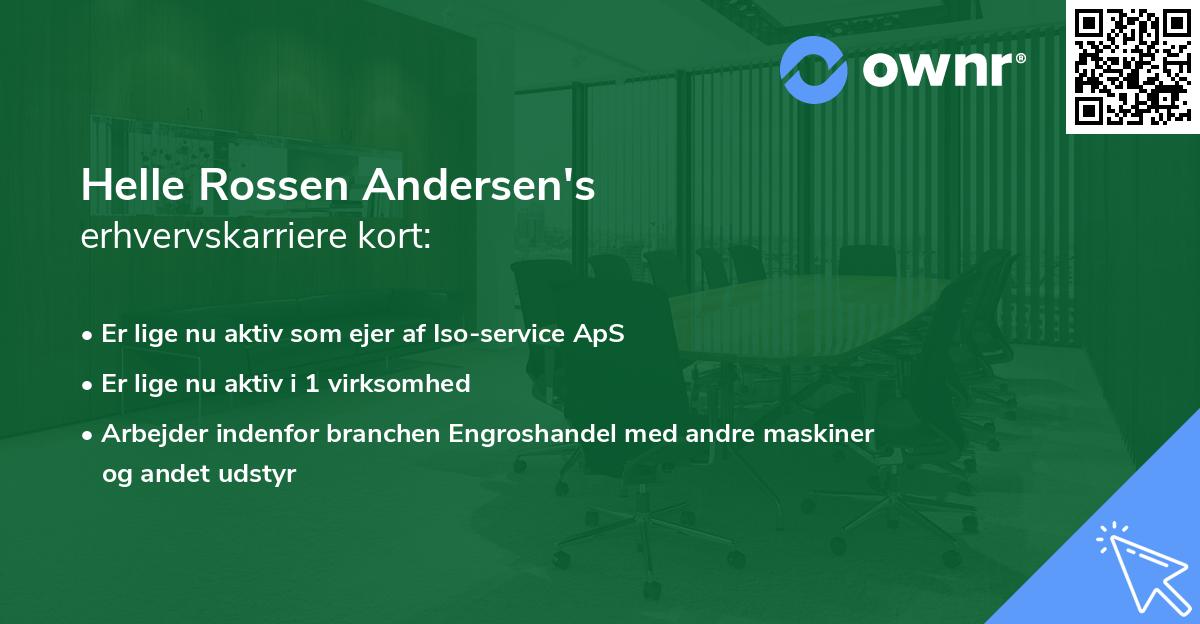 Helle Rossen Andersen's erhvervskarriere kort
