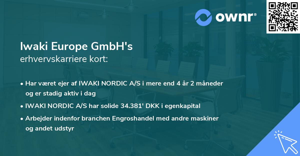 Iwaki Europe GmbH's erhvervskarriere kort