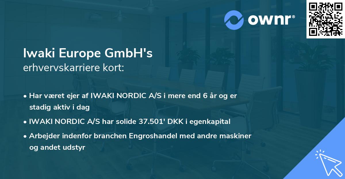 Iwaki Europe GmbH's erhvervskarriere kort