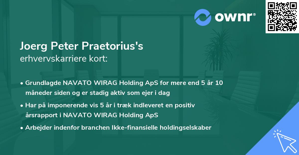 Joerg Peter Praetorius's erhvervskarriere kort