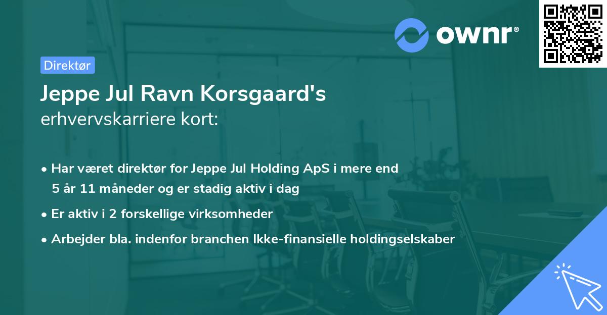 Jeppe Jul Ravn Korsgaard's erhvervskarriere kort