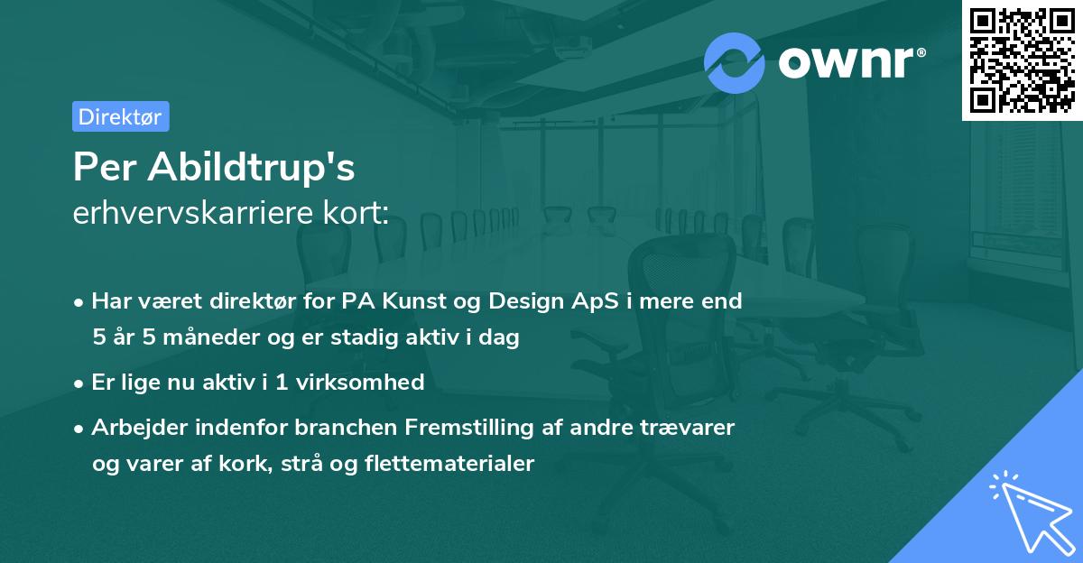 Per Abildtrup's erhvervskarriere kort