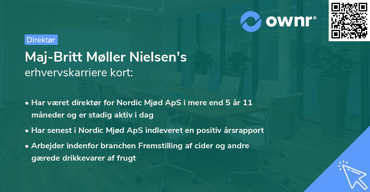 Maj-Britt Møller Nielsen's erhvervskarriere kort