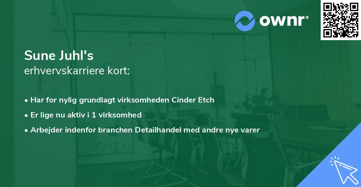 Sune Juhl's erhvervskarriere kort