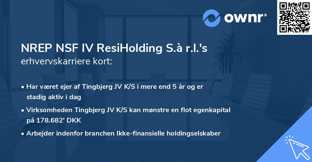 NREP NSF IV ResiHolding S.à r.l.'s erhvervskarriere kort