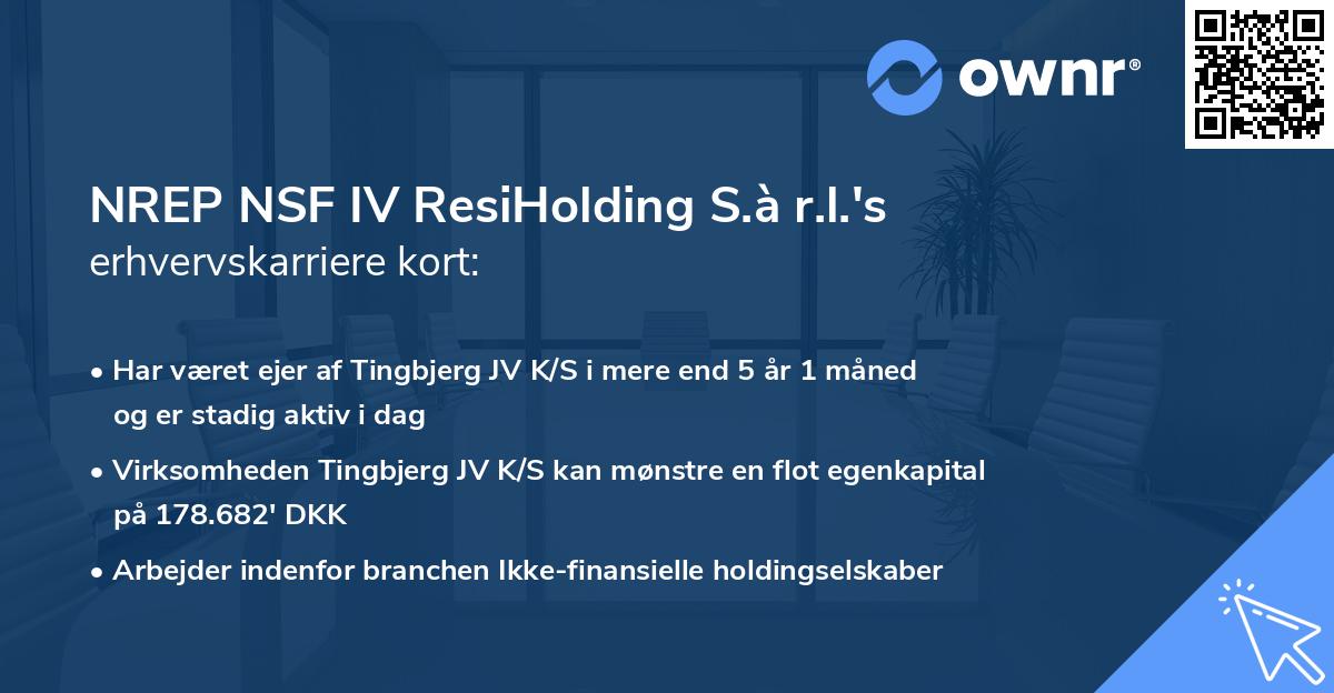 NREP NSF IV ResiHolding S.à r.l.'s erhvervskarriere kort