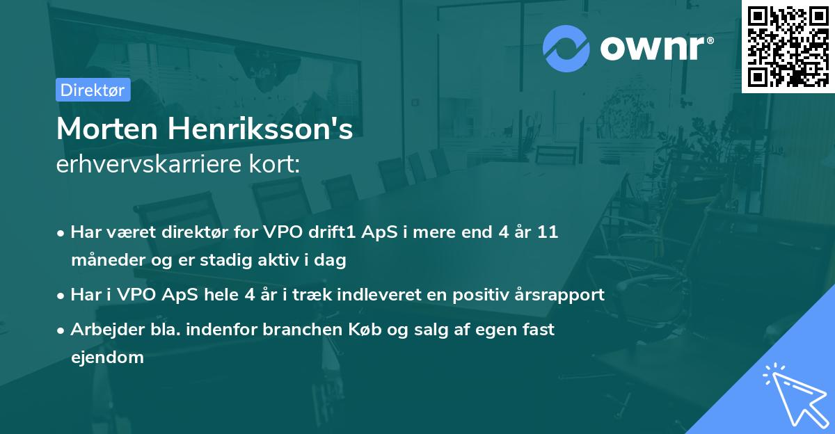 Morten Henriksson's erhvervskarriere kort