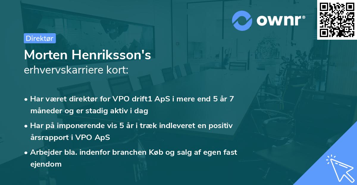 Morten Henriksson's erhvervskarriere kort