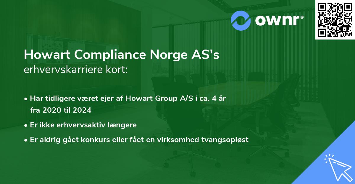 Howart Compliance Norge AS's erhvervskarriere kort