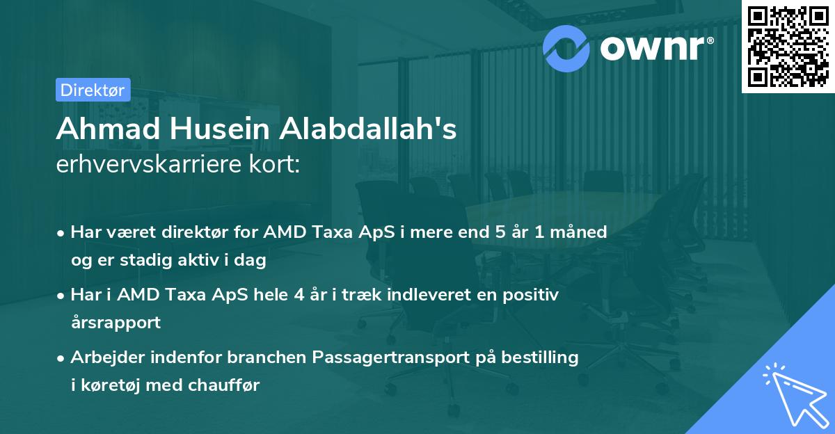 Ahmad Husein Alabdallah's erhvervskarriere kort